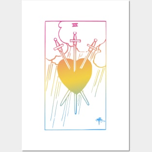 3 of Swords - Pansexual Pride - Tarot Posters and Art